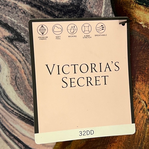 VICTORIA’S SECRET Racerback Sport Bra Onyx Marble medium support pink gray black - Picture 2 of 6